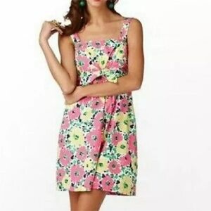 Lilly Pulitzer Avaline Doodle Bug Floral  Dress Sz 6 Pink Yellow